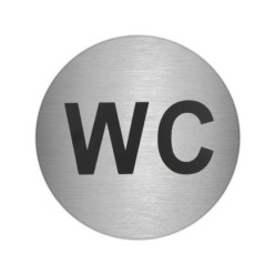 Placa Adhesiva "WC" Acero Inoxidable Ø 7 cm,