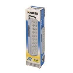 Linterna LED / Lampara De Emergencia Con enchufe / Recargable (1,200 mAh) 150 Lumenes Con Asa y Cargador De Coche