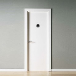 Placa Adhesiva Baño "Mujer / Hombre" Acero Inoxidable Ø 7 cm,
