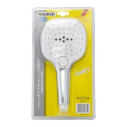Maneral Ducha 3 Funciones Con Pulsador Ø 12 cm,