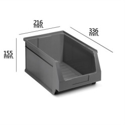 Gaveta Apilable Almacenamiento Gris Nº54 336x216x155 mm, (6/6)