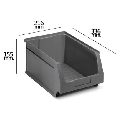 Gaveta Apilable Almacenamiento Gris Nº54 336x216x155 mm, (6/6)