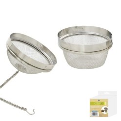 Bola Malla Para Especias / Te  / Legumbres Acero Inoxidable Ø 9 cm, Con Cadena