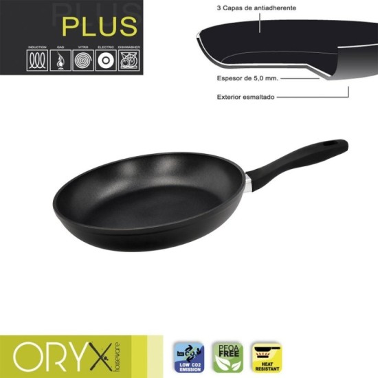 Oryx Sartén Aluminio Antiadherente Plus, Forjada, Apta Inducción, Libre PFOA, Diámetro 26 cm, Espesor 5 mm, al por Mayor | Almac