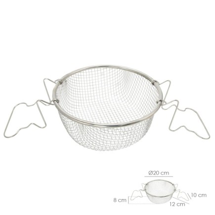 Cesta Freir Acero Inoxidable Con Asas Ø 20 cm,
