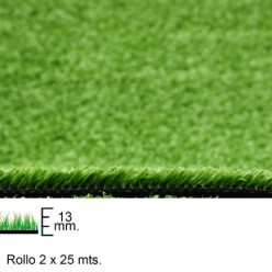 Cesped Artificial 13 mm, Rollo 2 x 25 metros, Uso Domestico