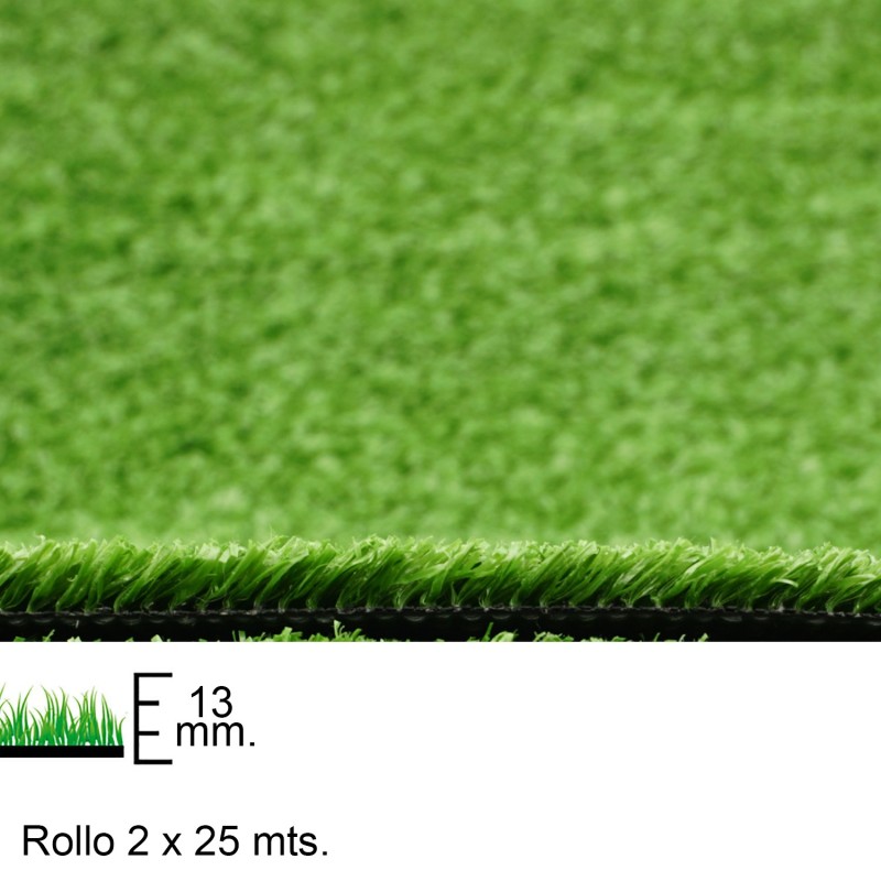 Cesped Artificial 13 mm, Rollo 2 x 25 metros, Uso Domestico