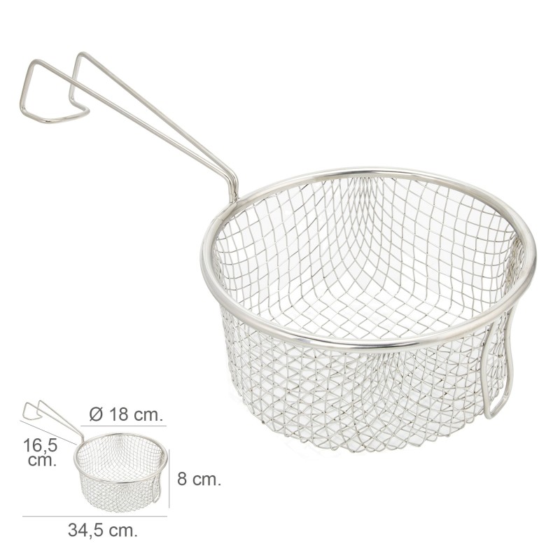 Cesta Freir Acero Inoxidable Con Mango Ø 18 cm,