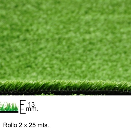 Cesped Artificial 13 mm, Rollo 2 x 25 metros, Uso Domestico