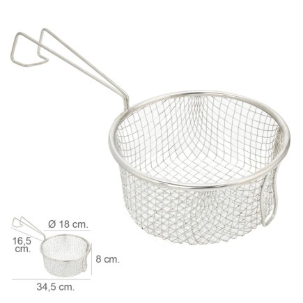 Cesta Freir Acero Inoxidable Con Mango Ø 18 cm,