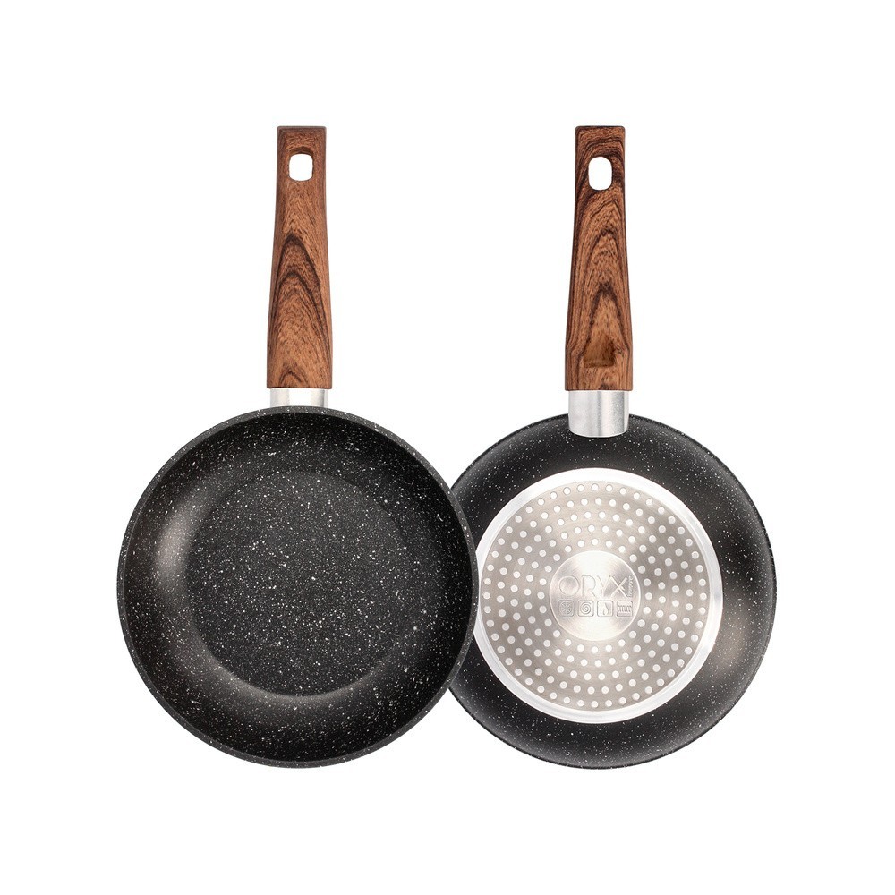 Sarten Aluminio Forjado Antiadherente Ø 20 x 4,5 cm, Mango Engomado / 5 capas / Acabado Piedra / Apta Para Todo Tipo de Cocinas 