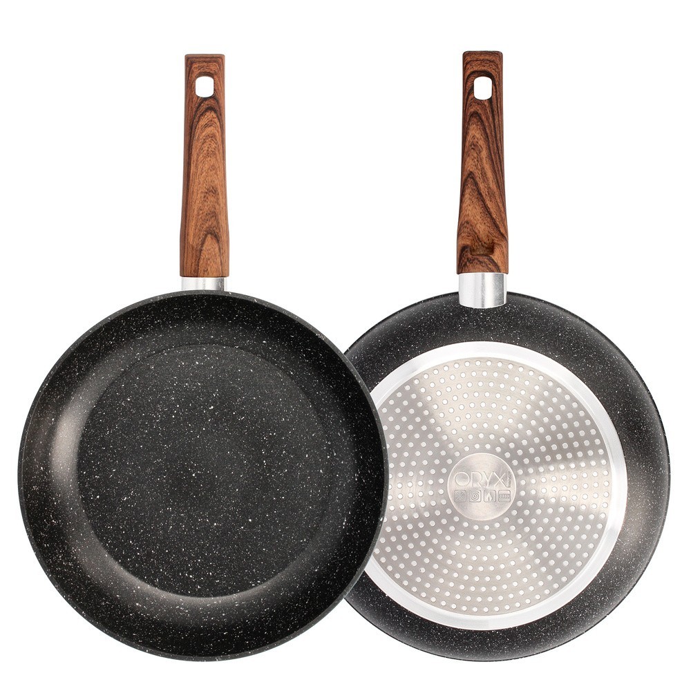 Sarten Aluminio Forjado Antiadherente Ø 28 x 5,5 cm, Mango Engomado / 5 capas / Acabado Piedra / Apta Para Todo Tipo de Cocinas 