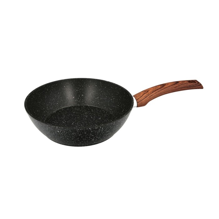 Sarten Aluminio Forjado Antiadherente Ø 24 x 7 cm, Mango Engomado / 5 capas / Acabado Piedra / Apta Para Todo Tipo de Cocinas al