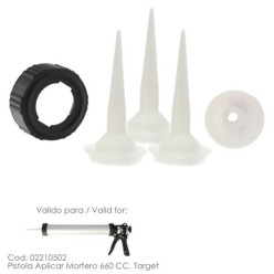 Set Accesorios para Pistola Aluminio / Acero Aplicar Mortero 660 CC, 02210502