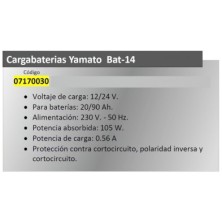 Cargabaterias Bat-14 12/24 V, 20-90 Amperios