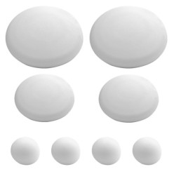 Topes Adhesivos para Paredes / Puertas / Ventanas / Mobiliario 2 x Ø 60 mm, / 2 x 40 mm, / 4 x 22 mm, (Blister 8 piezas)