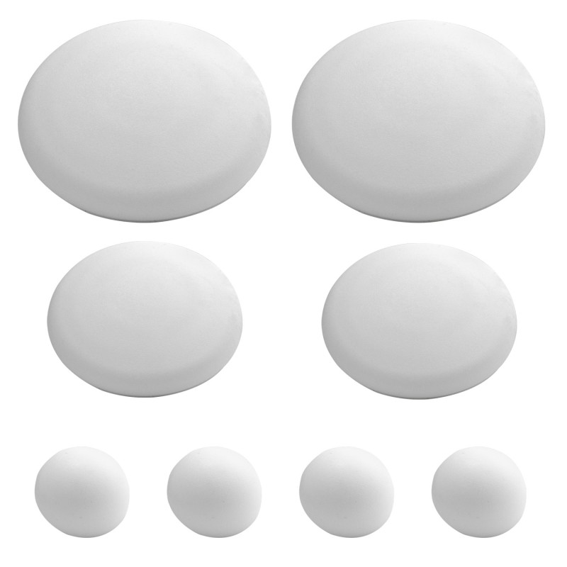 Topes Adhesivos para Paredes / Puertas / Ventanas / Mobiliario 2 x Ø 60 mm, / 2 x 40 mm, / 4 x 22 mm, (Blister 8 piezas)