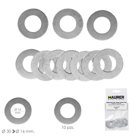 Adaptadores / Reductores Disco Corte Madera Ø 30 a Ø 16 mm, (Bolsa 10 piezas)