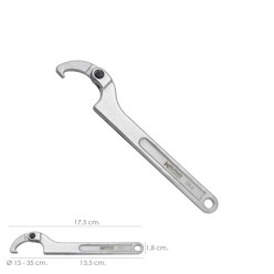 Llave De Gancho Articulada Para Tuberias Ø 15 A 35 mm,