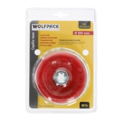 Cepillo Taza Con Alambre De Acero Trenzado Rosca M14, Ø 100 mm, Alambre de Ø 0,50 mm,