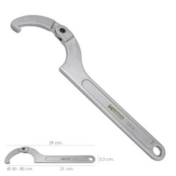 Llave De Gancho Articulada Para Tuberias Ø 50 a 80 mm,
