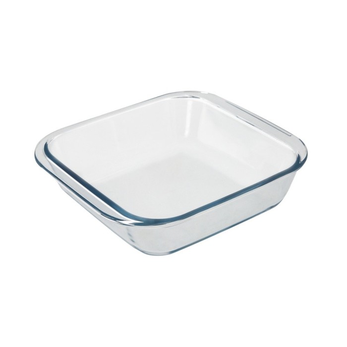Fuente Horno Cristal Borosilicato Cuadrada 1,1litros, 18x18 cm, Ideal Meclas, Ensaladas, Postres, Cocina, Resposteria, Libre BPA