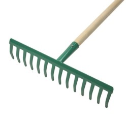 Rastrillo Jardin 14 Puas Mango De Madera 130 cm,