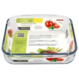 Fuente Horno Cristal Borosilicato Cuadrada 1,8 L, 20,7x20,7 cm, Ideal Meclas, Ensaladas, Postres, Cocina, Resposteria, Libre BPA