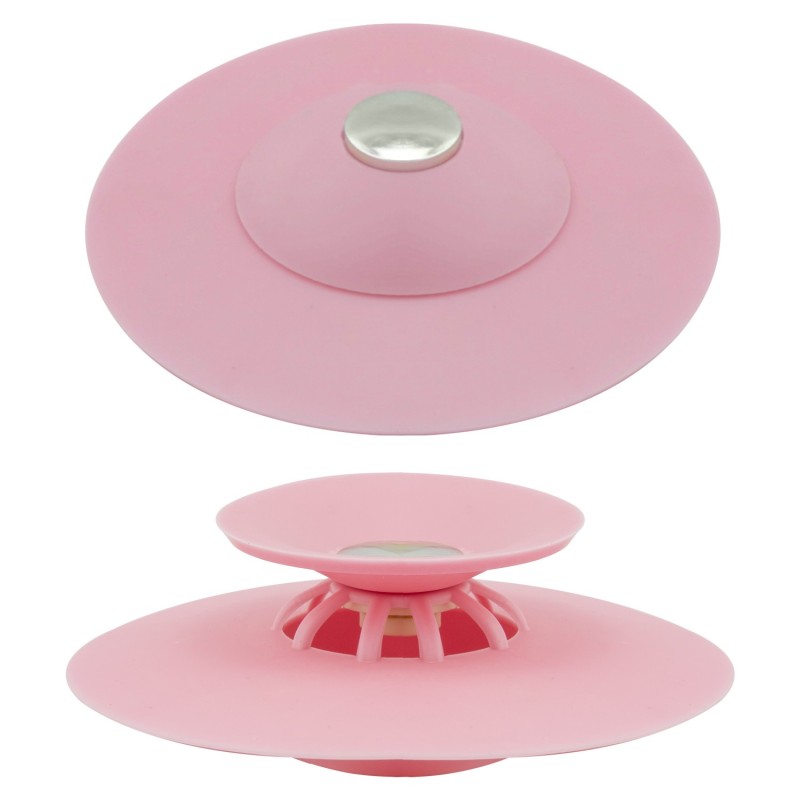 Tapón Universal Fregadero Lavabo Bañera Silicona Con Cestillo Ø 10 cm,