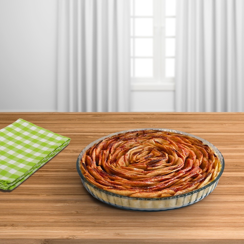 Molde Rizado Horno Cristal Borosilicato Ø 28 cm, Ideal Postres, Cocina, Resposteria, Tartas, Quiche, Libre BPA al por Mayor | Al