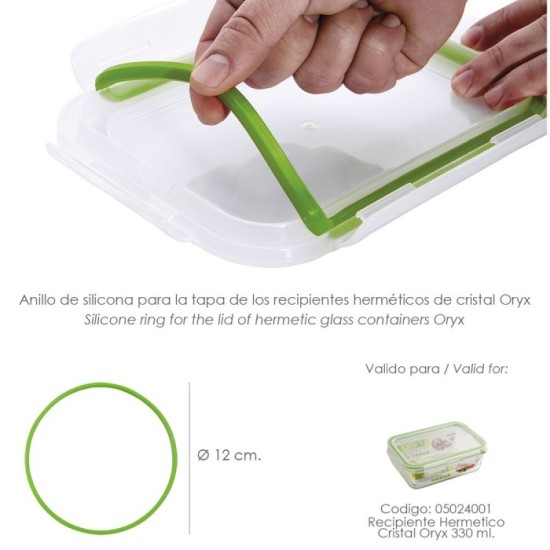 Anillo Silicona Para Recipiente Hermetico Cristal Rectangular 330 ml, al por Mayor | Almacén de Ferretería