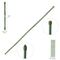 Tutor Varilla Bambú Plastificado Ø  8  - 10 mm, x   120 cm, (Paquete 10 Unidades)
