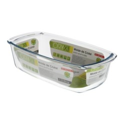 Fuente Cristal Para Horno, 1,5 Litros, Molde Especial Reposteria, 27x14x7 cm,