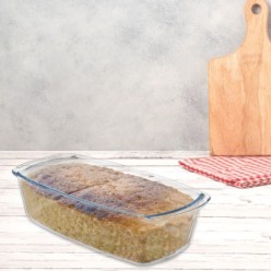 Fuente Cristal Para Horno, 1,5 Litros, Molde Especial Reposteria, 27x14x7 cm,