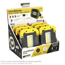 Linterna de Trabajo Led  Multifunción Recargable 2,000 mAh, / 10 W, / 500 Lúmenes / 4 Imanes / Bateria Externa / Soporte 180º