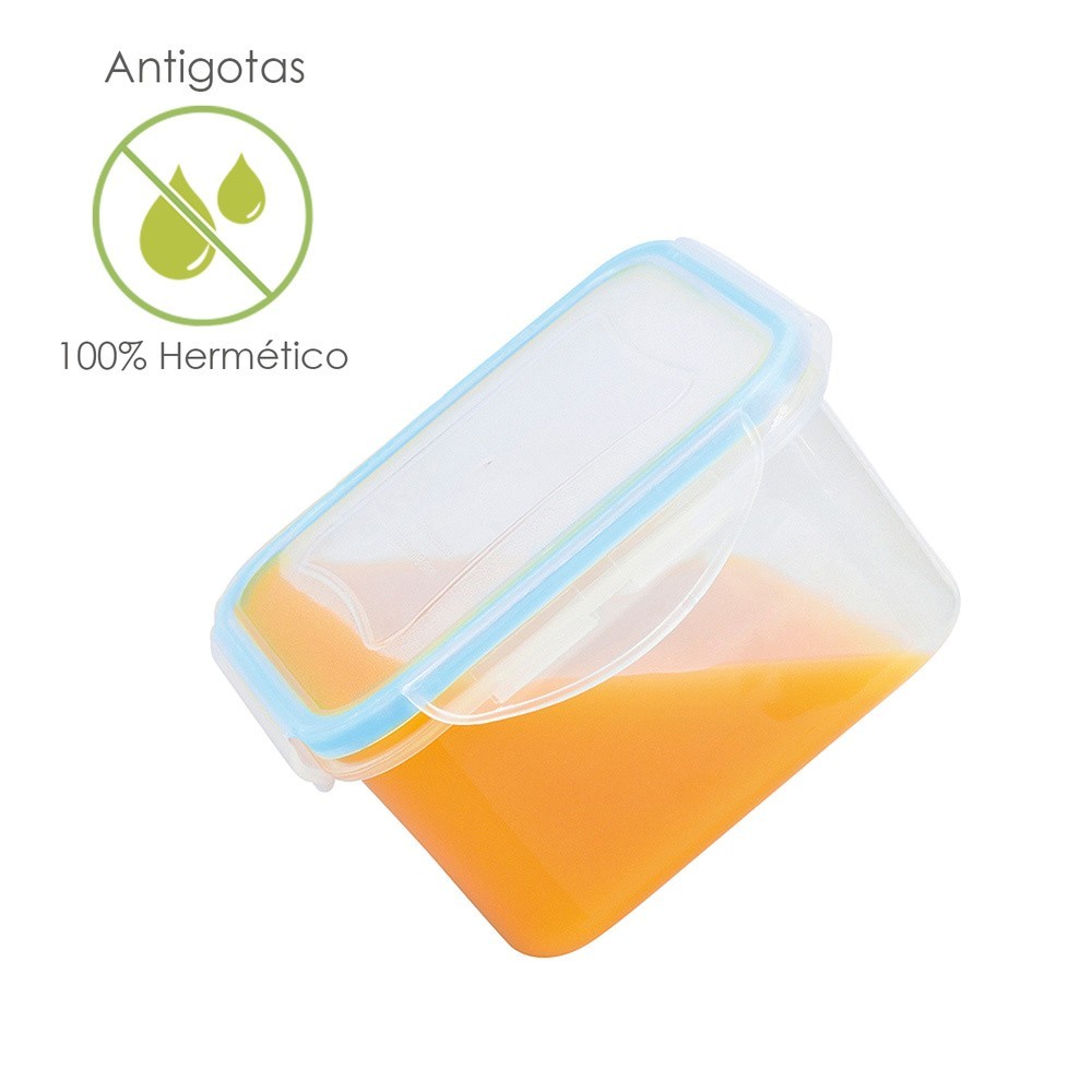 Recipiente Hermetico Plastico Cuadrado 400 ml,  11x11x6 (Alt,) cm, al por Mayor | Almacén de Ferretería