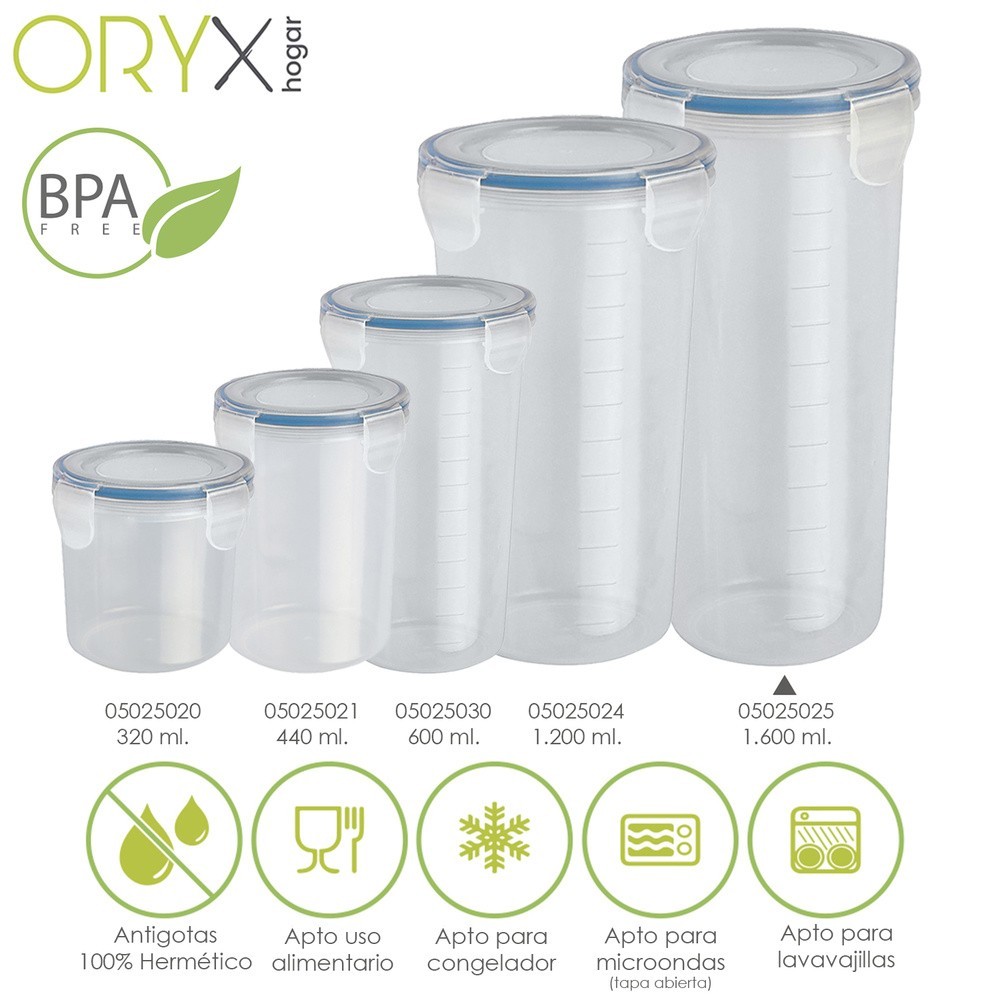 Recipiente Hermetico Plastico Redondo 1,600 ml,  Ø 12 x 24 (Alt,) cm, al por Mayor | Almacén de Ferretería