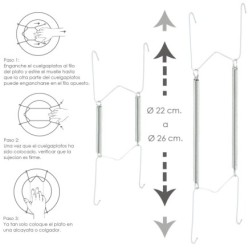 Cuelgaplatos Muelle Para platos de Ø 22 a 26 cm,