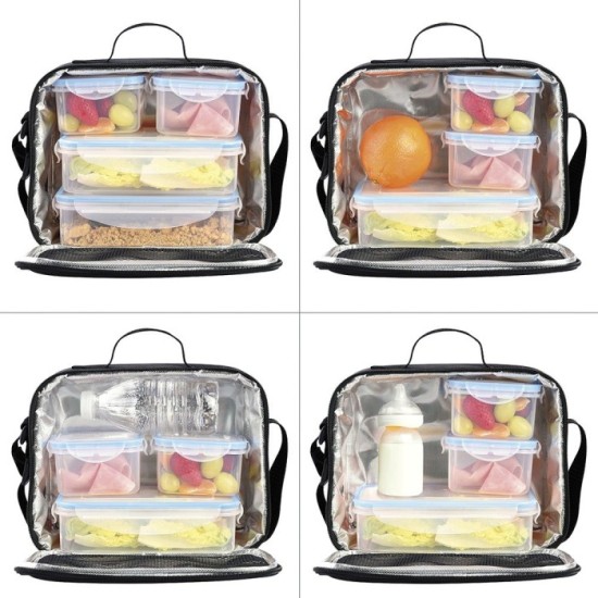 Bolsa Termica Con 4 Recipientes Hermeticos Plastico (2x800 ml + 2x400 ml,) al por Mayor | Almacén de Ferretería