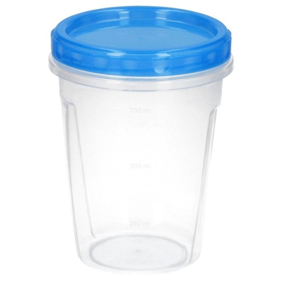 Juego Recipientes Plastico Redondos 1 Litro (Pack 3 piezas) al por Mayor | Almacén de Ferretería