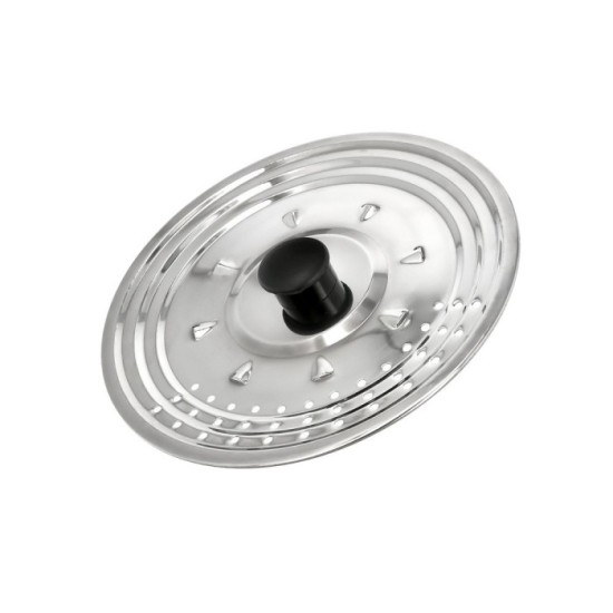 Tapadera Multiusos Acero Inoxidable Ø 21 cm, Uso Tapa Anti Salpicaduras y Escurridor, Tapadera Adpatable Diferentes Medidas al p