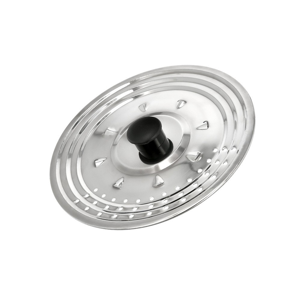 Tapadera Multiusos Acero Inoxidable Ø 21 cm, Uso Tapa Anti Salpicaduras y Escurridor, Tapadera Adpatable Diferentes Medidas al p
