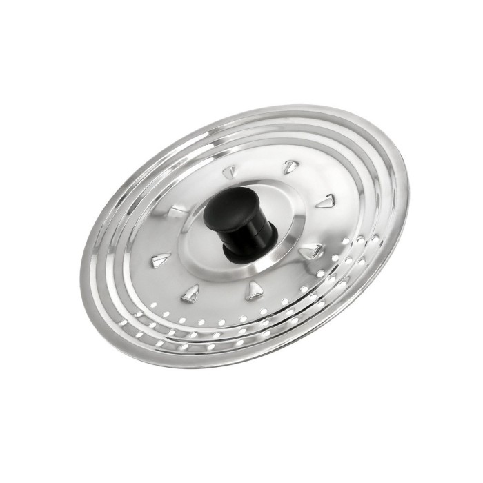 Tapadera Multiusos Acero Inoxidable Ø 21 cm, Uso Tapa Anti Salpicaduras y Escurridor, Tapadera Adpatable Diferentes Medidas al p