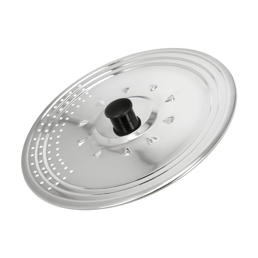 Tapadera Multiusos Acero Inoxidable Ø 28 cm, Uso Tapa Anti Salpicaduras y Escurridor, Tapadera Adpatable Diferentes Medidas al p