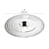 Tapadera Multiusos Acero Inoxidable Ø 32 cm, Uso Tapa Anti Salpicaduras y Escurridor, Tapadera Adpatable Diferentes Medidas al p