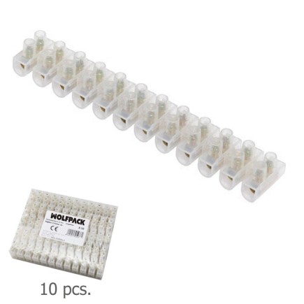 Regleta Ficha Empalme 3 Amperios / Seccion 4 mm, Envase De 10 Regletas de 12 Fichas Cada Una,