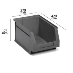Gaveta Apilable Almacenamiento Gris Nº56 420x270x175 mm,        (4/6)