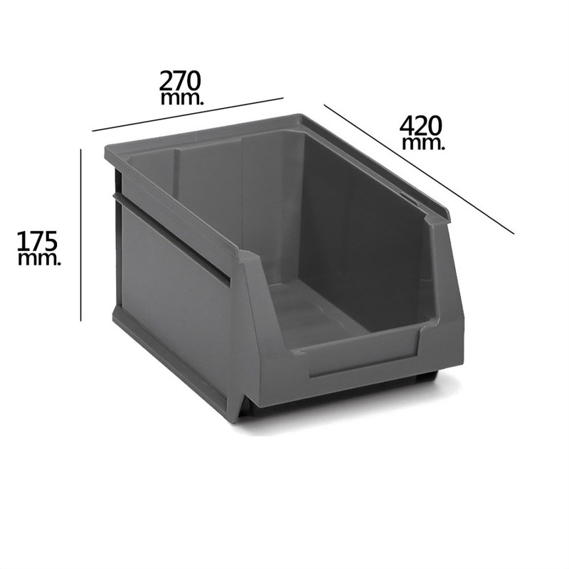 Gaveta Apilable Almacenamiento Gris Nº56 420x270x175 mm,        (4/6)