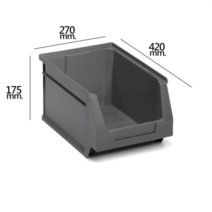 Gaveta Apilable Almacenamiento Gris Nº56 420x270x175 mm,        (4/6)
