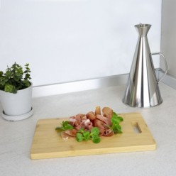 Tabla Cortar Cocina Fabricada En Madera De Bambu 100% Con Asa 30x20 cm,Tabla Cortar,Carne Pescado,Verduras,Frutas,Alimentos